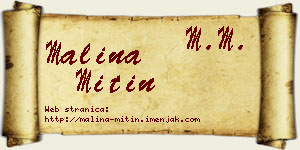 Malina Mitin vizit kartica